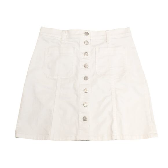 Madewell Dresses & Skirts - Madewell A-Line Button Front Denim Mini Skirt High Waist White Womens Size 29